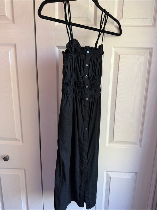 Universal Thread Dresses & Skirts - linen Black Smocked Button-Front Sundress